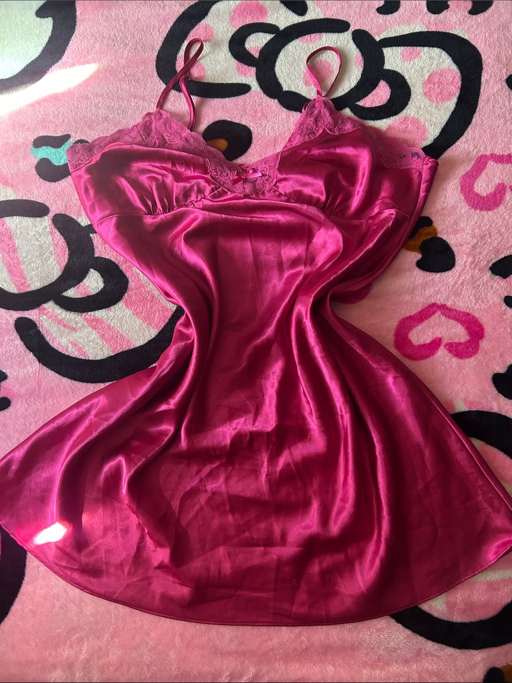 Y2K Pink Satin Slip On Dress